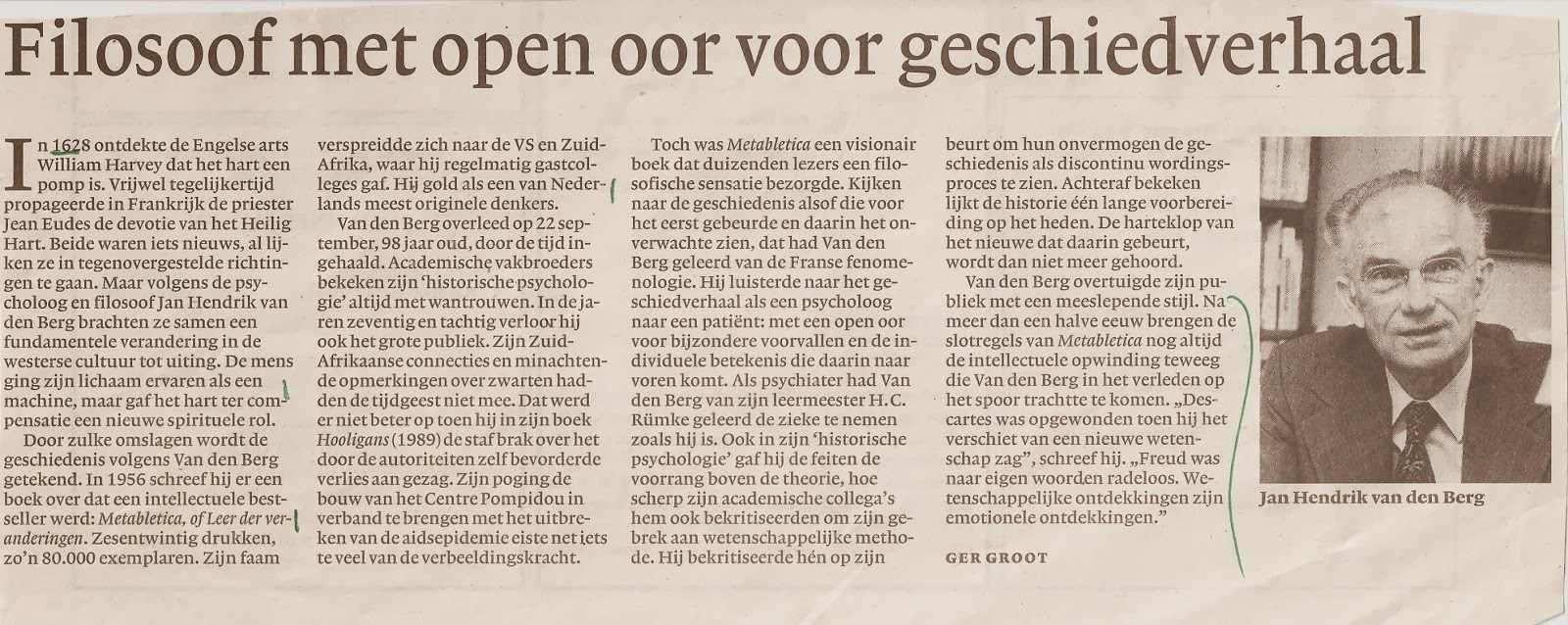 Filosofie Jan Hendrik van den Berg