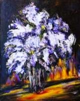 original oil painting on canvas Wet Lilac