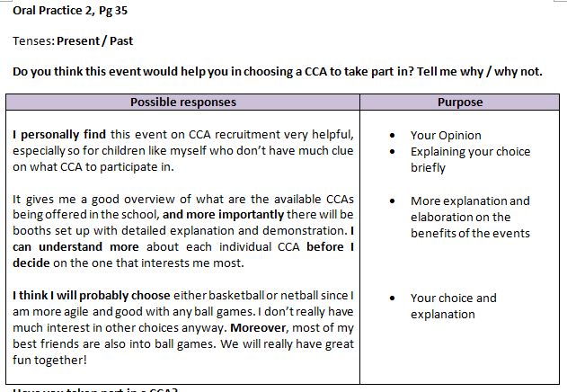 Our Little Haven: Oral Practice 2 - Stimulus Based Conversation (Sample)