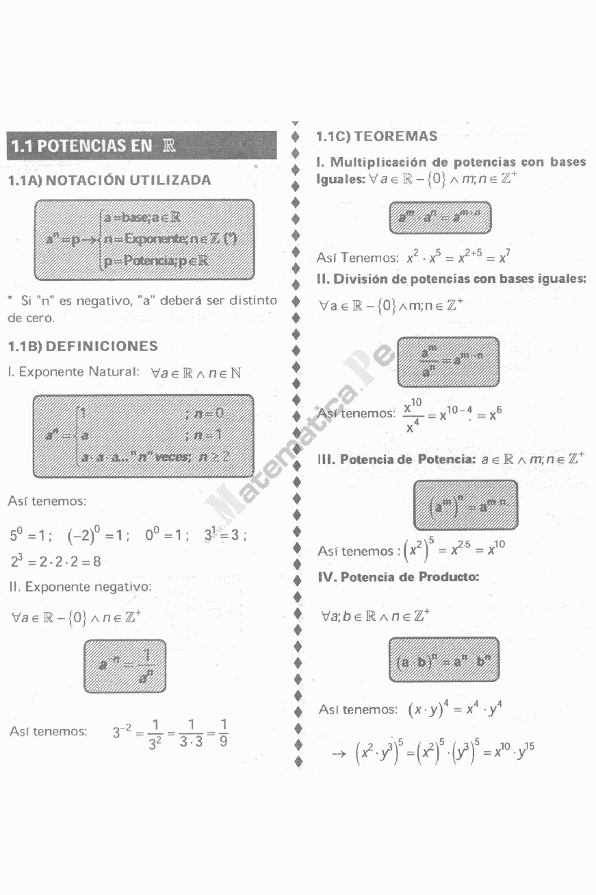 EJERCICIOS DE LEYES DE LOS EXPONENTES ejercicios de leyes de los exponentes: