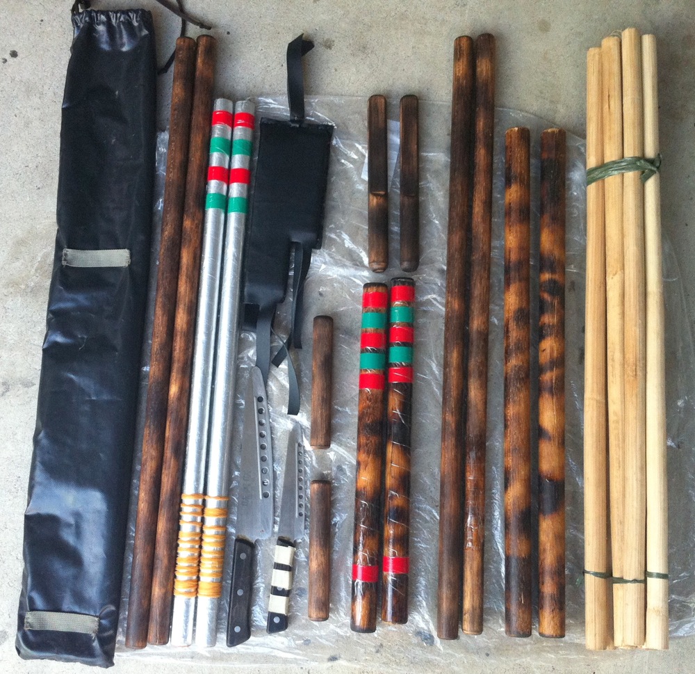 Father and Son's Martial Arts Fun Training Homemade Arnis/Escrima/Kali Sticks )