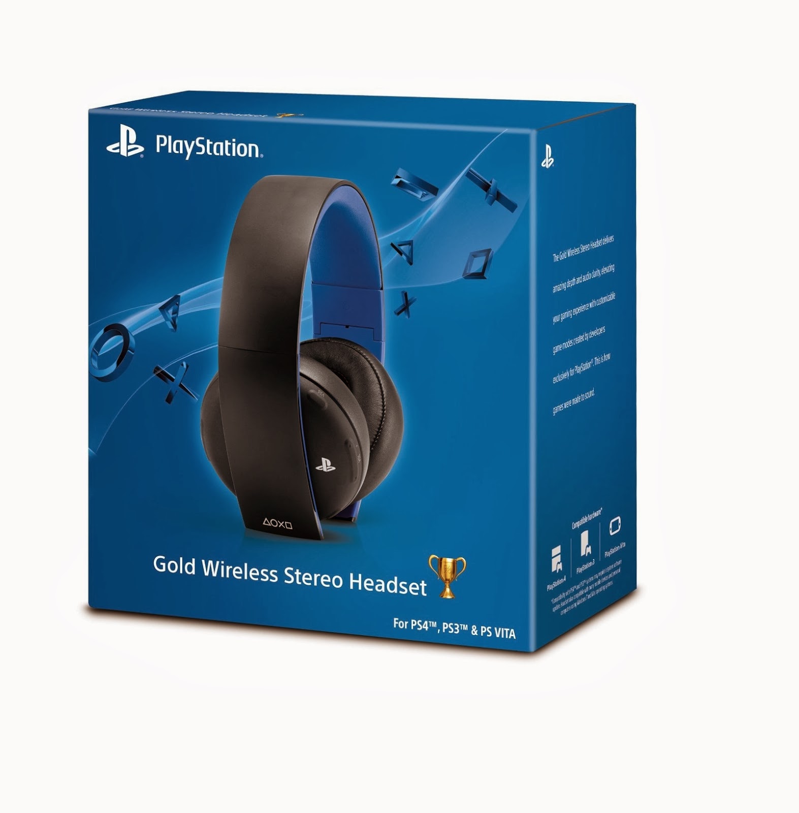 Gold Wireless Stereo Headset from Sony Brand for PS 4 Gold Wireless
