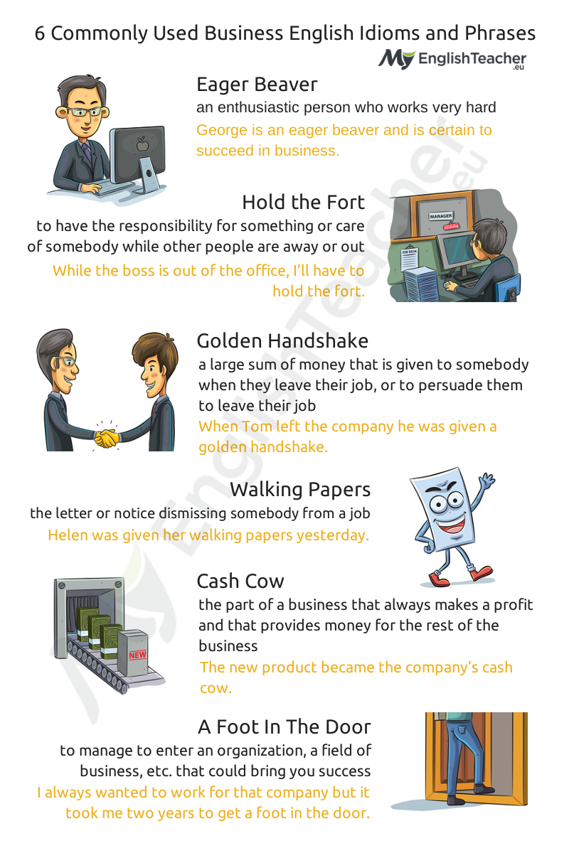 English Is Funtastic Idioms About Business With Examples And