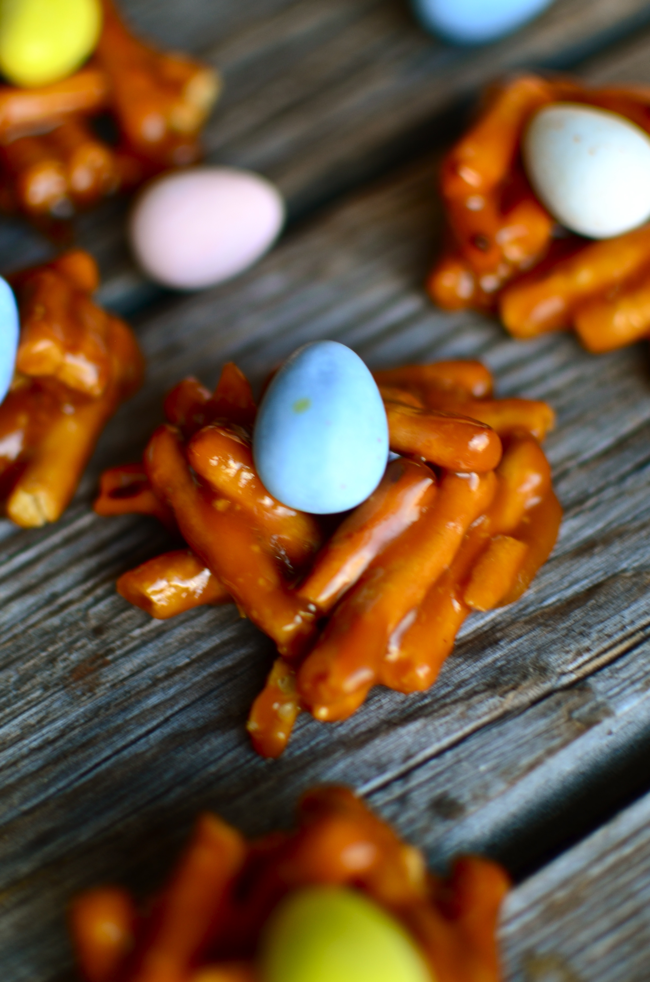 Yammie's Noshery Caramel Pretzel Cadbury Egg Nests