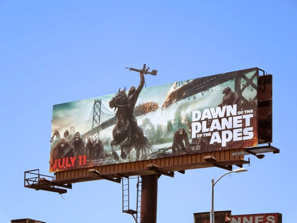Dawn of the Planet of the Apes movie billboard La Cienega Boulevard Dawn of the Planet of the Apes movie billboard