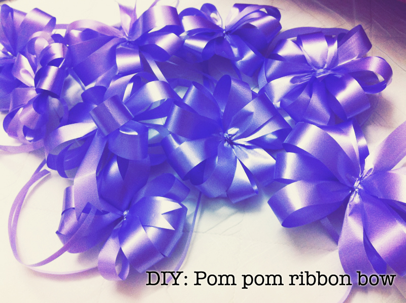 DIY pom pom ribbon bow Scrappy Scrappy