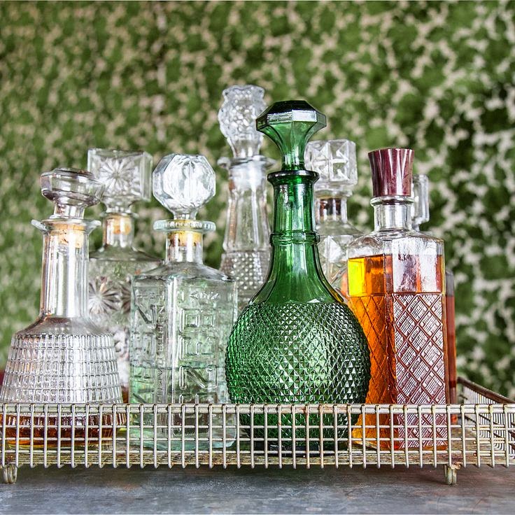 Simple Details on my thrifting list... vintage decanters