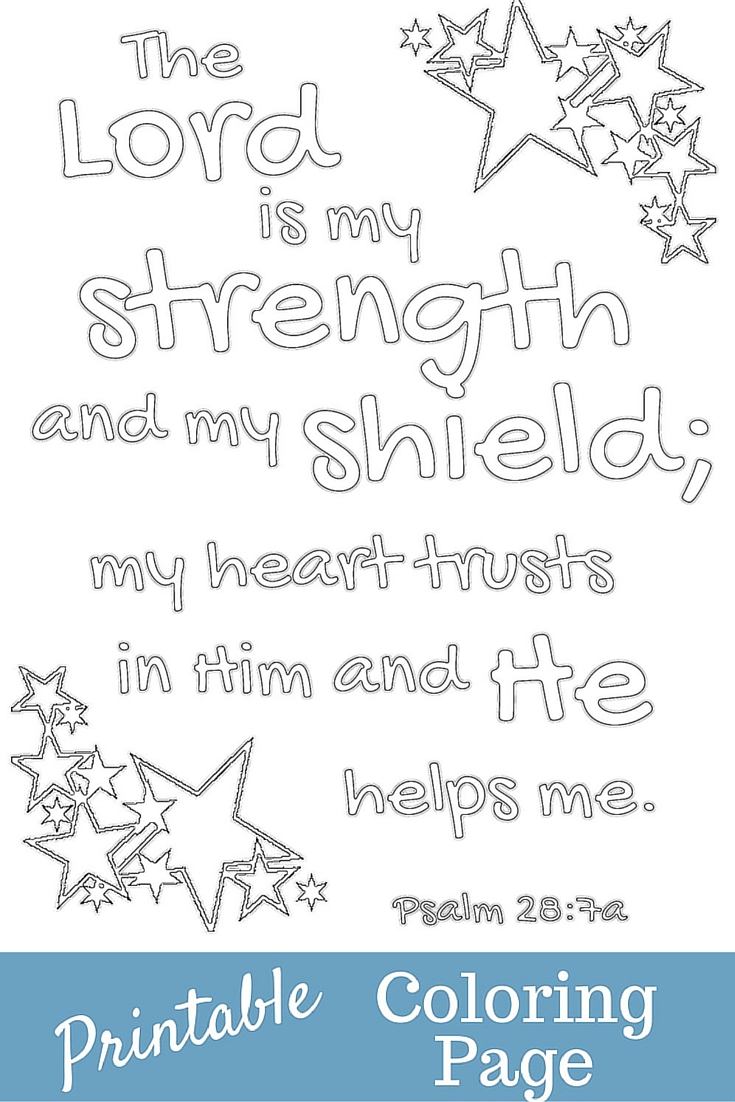 The Prudent Pantry The Lord Is My Strength Coloring Page
