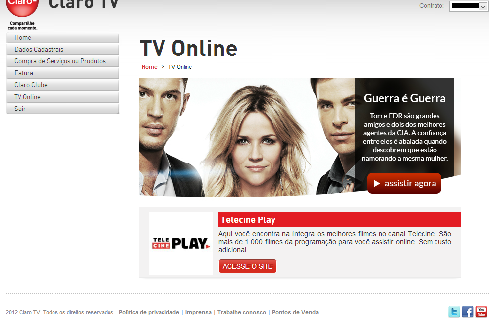 Claro - Telecine Play já está disponível para assinantes Claro TV Telecine+Play