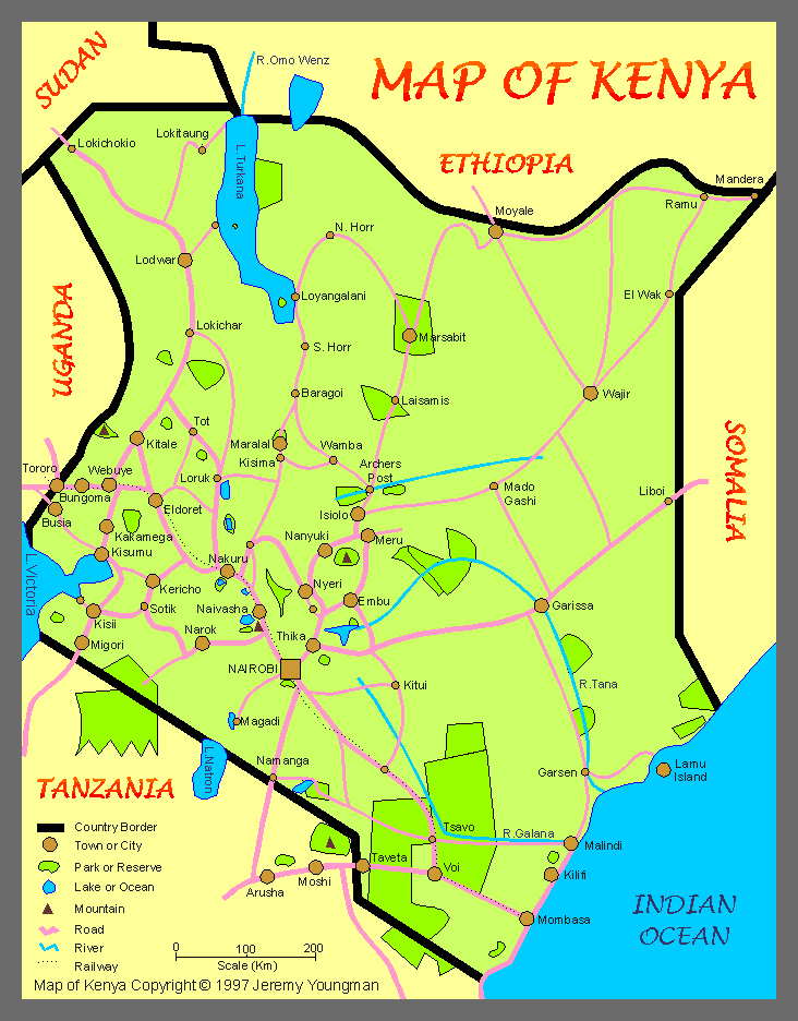 physical map kenya