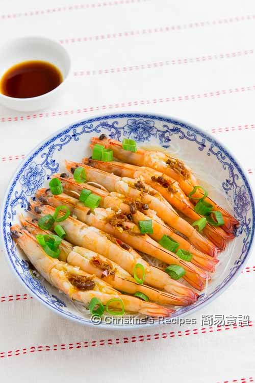 蒜蓉 XO醬蒸蝦 Steamed Prawns with Garlic and XO Sauce01
