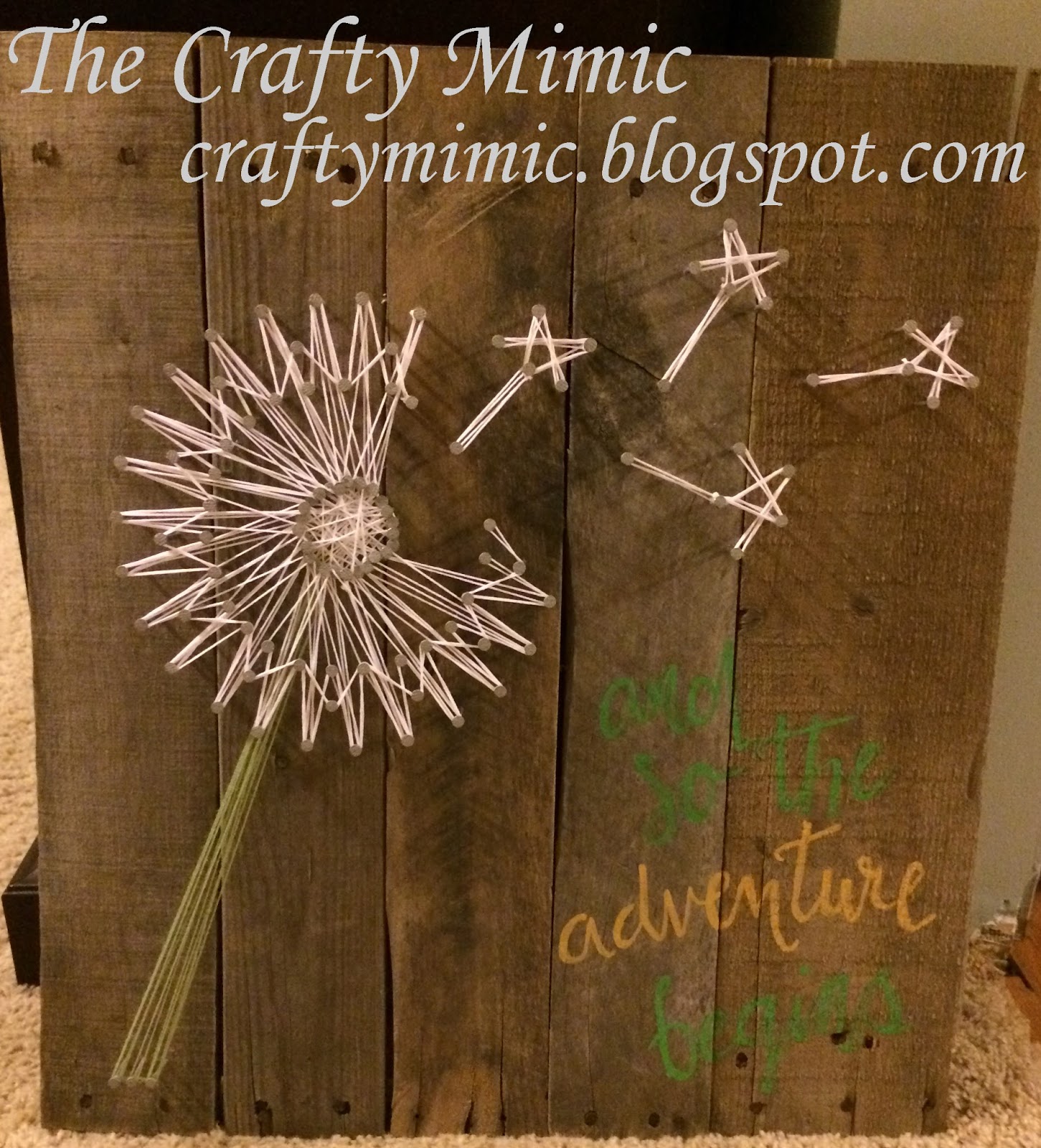 The Crafty Mimic Dandilion String Art A "How To" on a Detailed Design