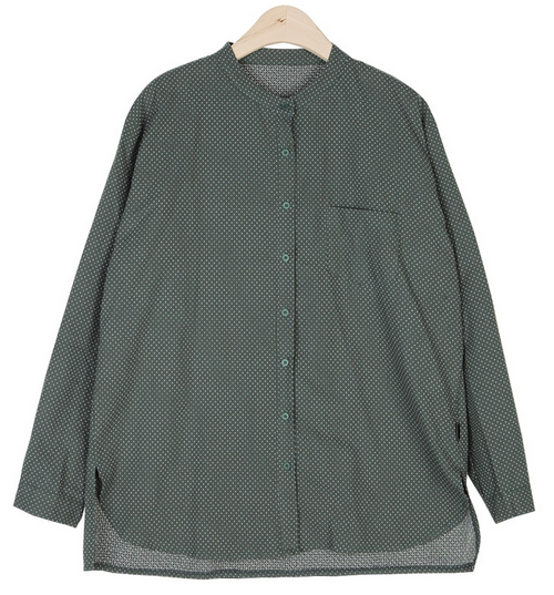[Stylenanda] Collarless Shirt With Small Dots KSTYLICK Latest