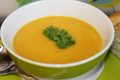 A bowl of Spiced Parsnip and Carrot Soup