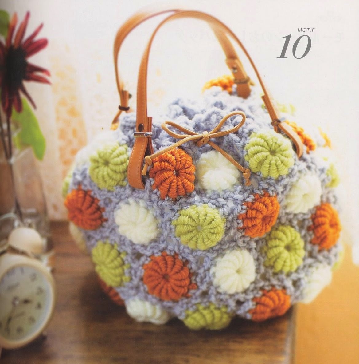 Bolso tejido al crochet - con esquemas | Crochet y Dos agujas