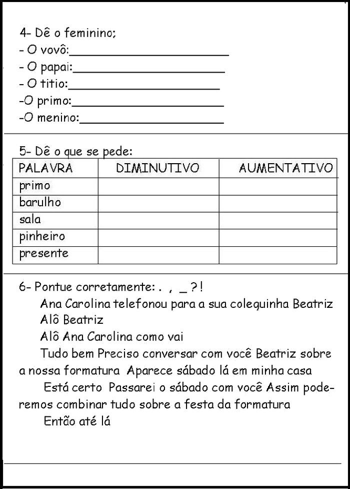 Atividade De Portugues Texto E Interpretação 3 Ano Pin Em 3 Ano