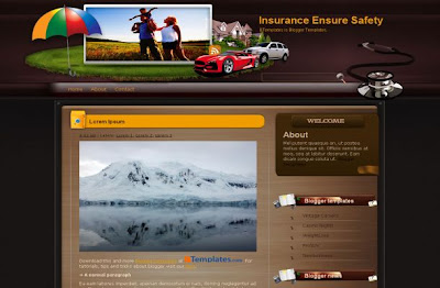 Insurance Brown Business Blogger Theme Template Insurance Brown Business Blogger Theme Template