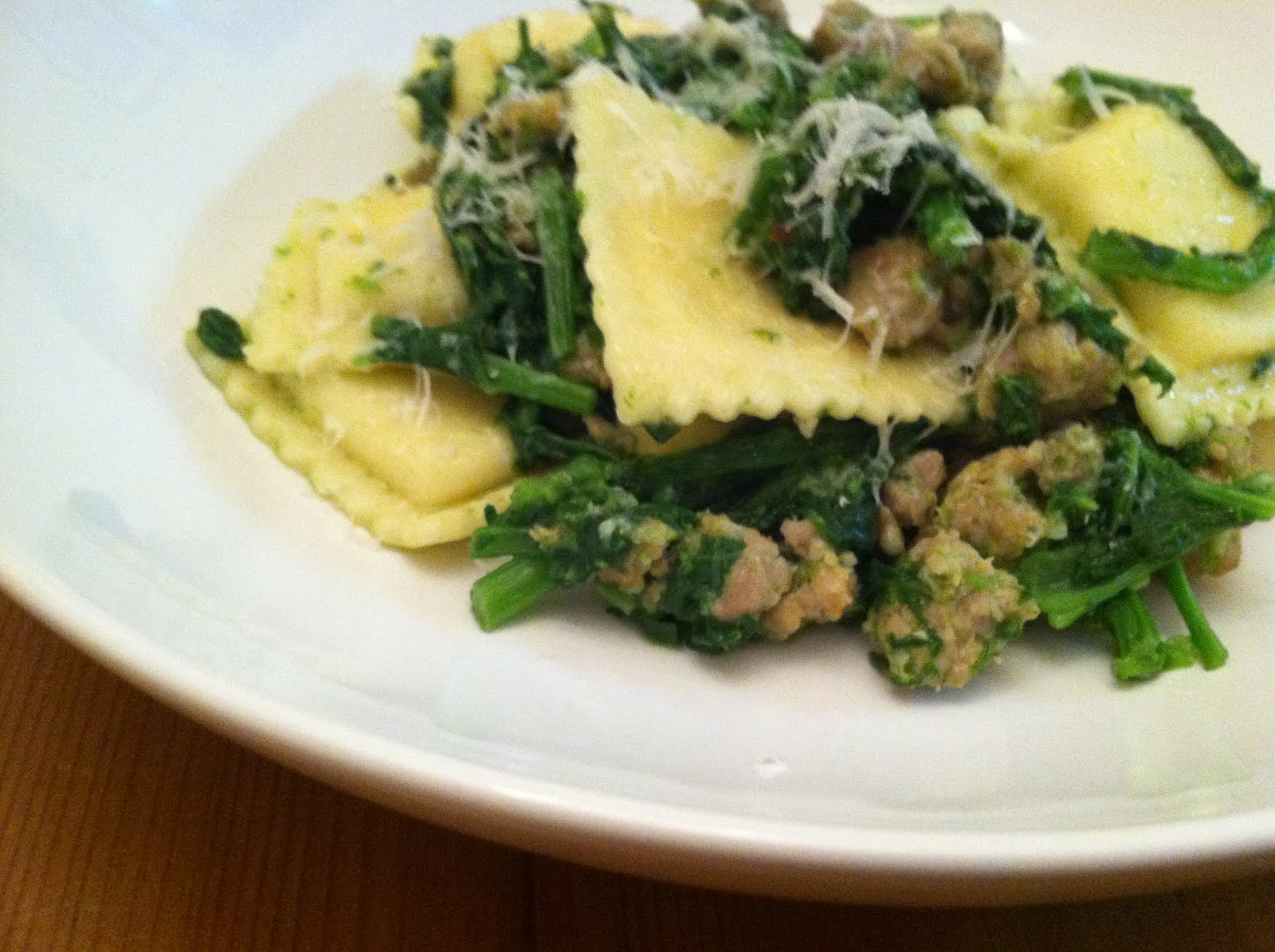 Cheese Ravioli with Broccoli Rabe and Sausage Vernalisa's Recipe Board