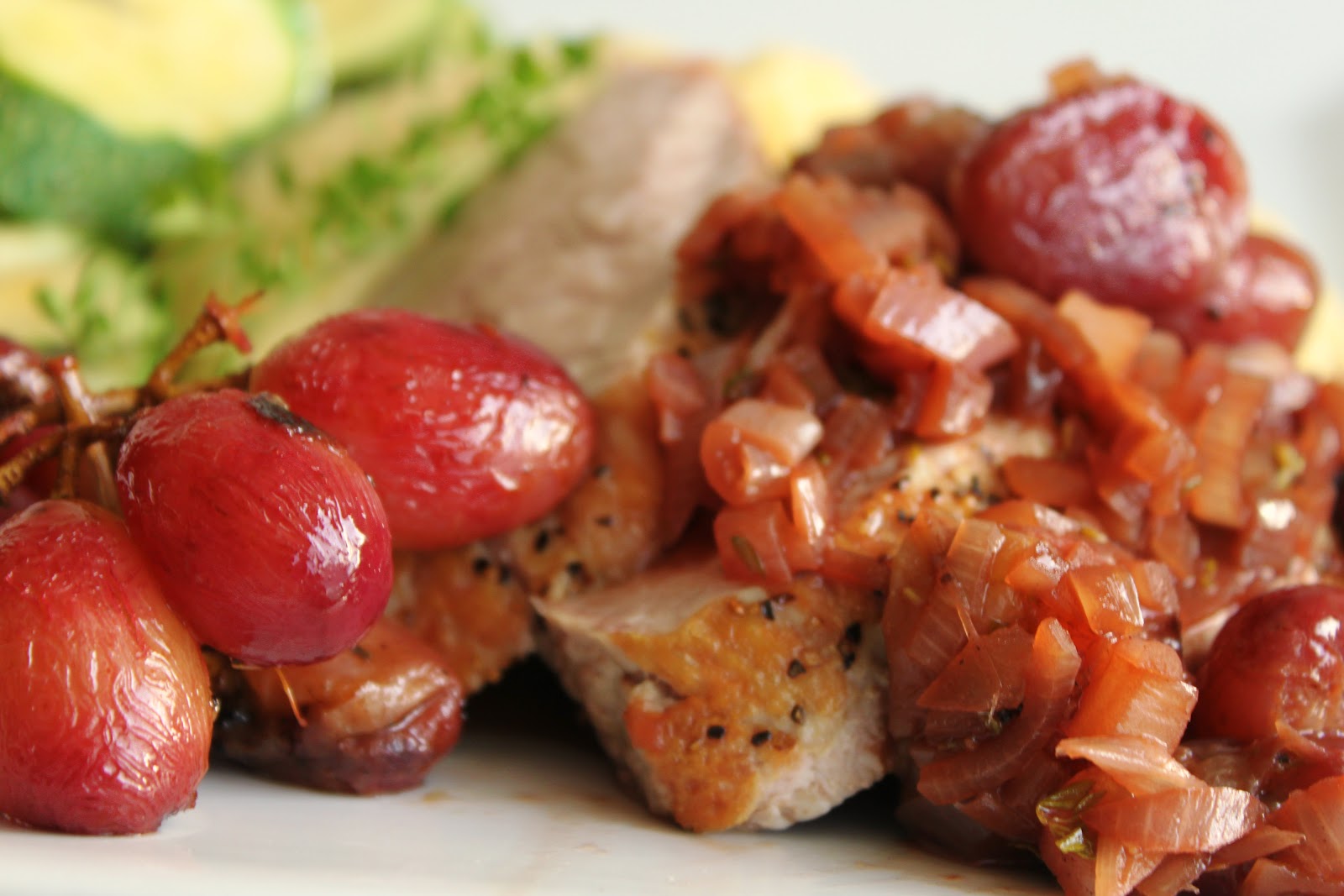A Feast for the Eyes Pork Tenderloin with Roasted Grape Sauce