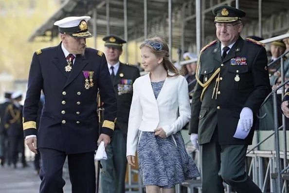 King Philippe of Belgium, Queen Mathilde of Belgium and Princess Elisabeth, Duchess of Brabant, attended the ship launching ceremony of the P902 Pollux ship with the Duchess of Brabant as official godmother, at the Zeebrugge naval base