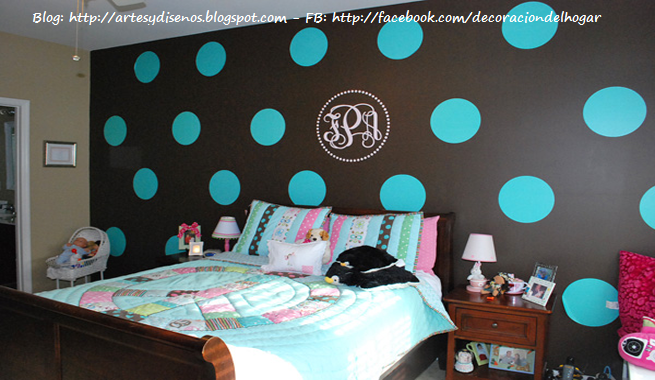 Dormitorios Infantiles con Circulos en las Paredes - Bedrooms Points Circles by artesydisenos.blogspot.com