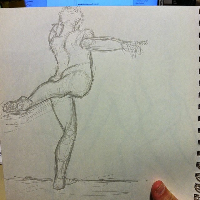 Dancer sketching continues
