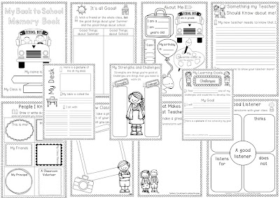 Image Back to School Memory Book Worksheets and a Freebie