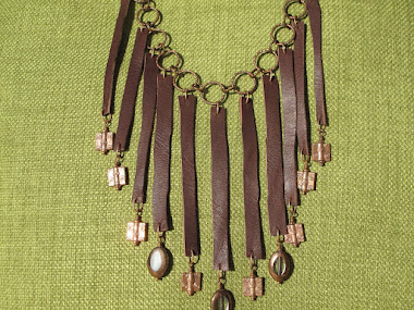 leather rain necklace