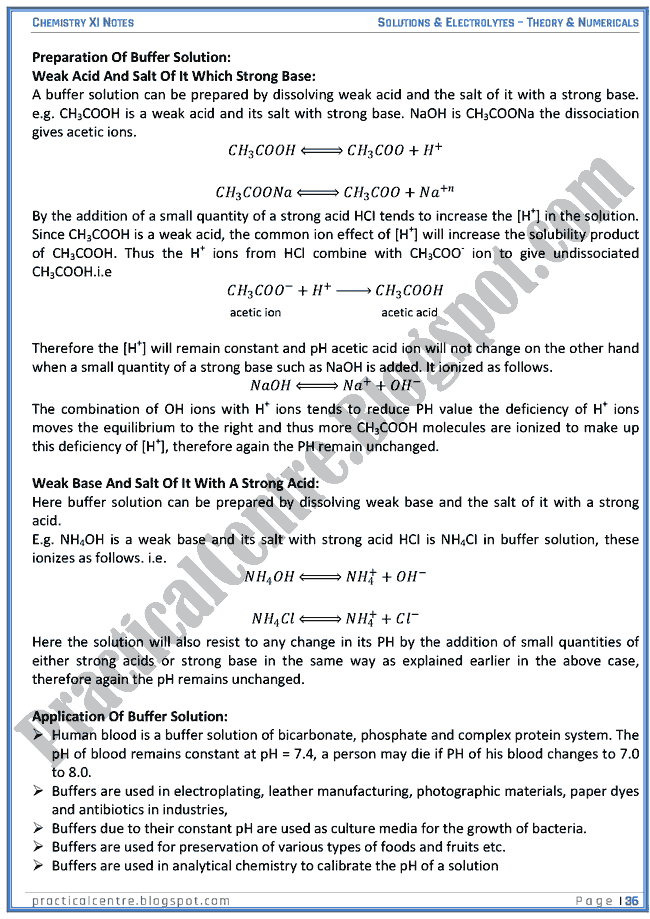 Solutions And Electrolytes - Theory And Numericals (Examples And Problems) - Chemistry XI