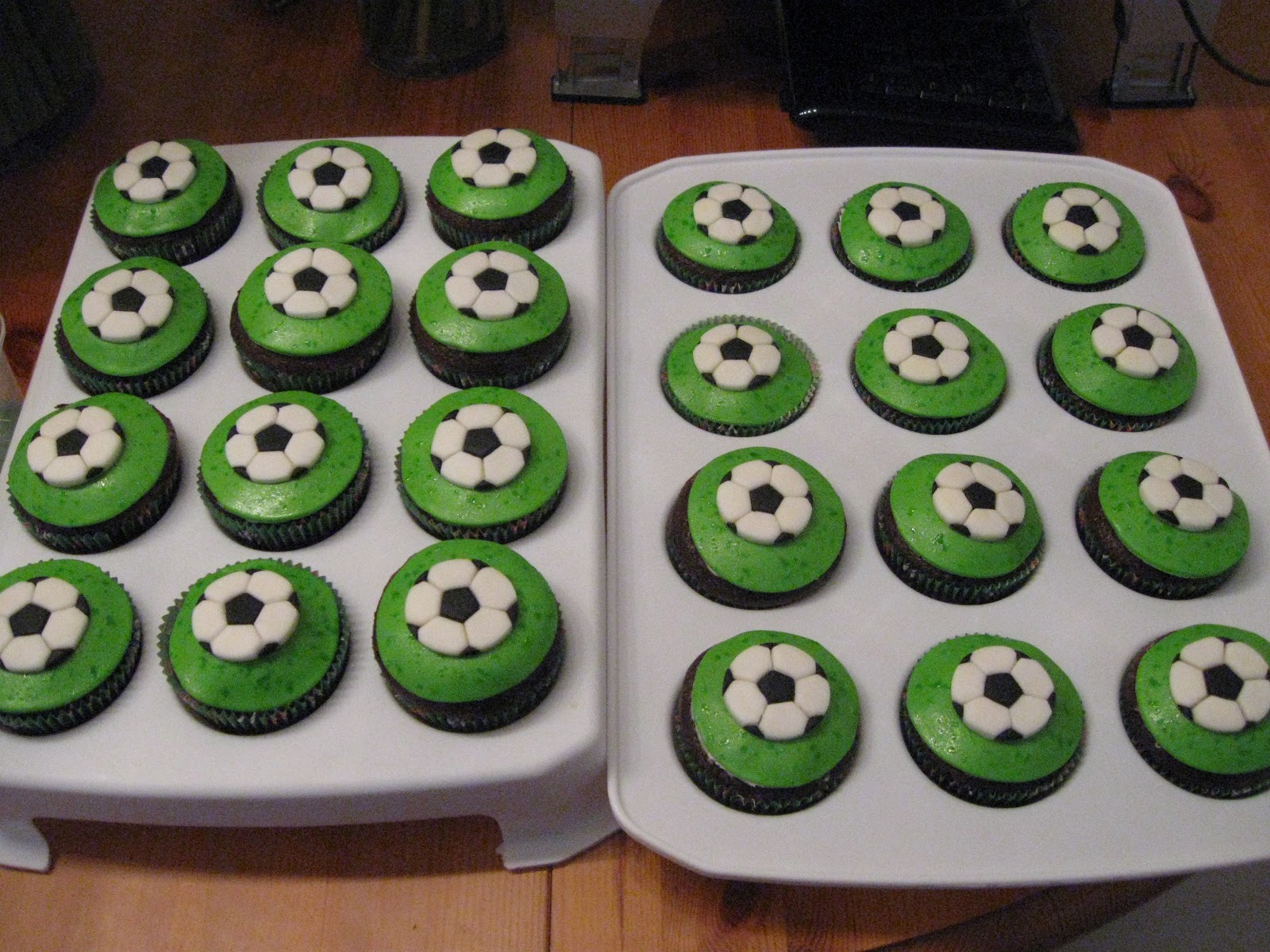 Sharon's Baking Blog Football (soccer ball) cupcakes