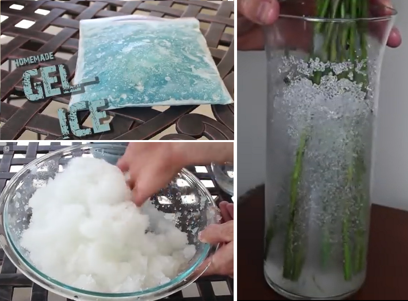 Super absorbent soil, Gel Ice Pack, crushed ice effect all with Diapers Krishnas DIY Idea List