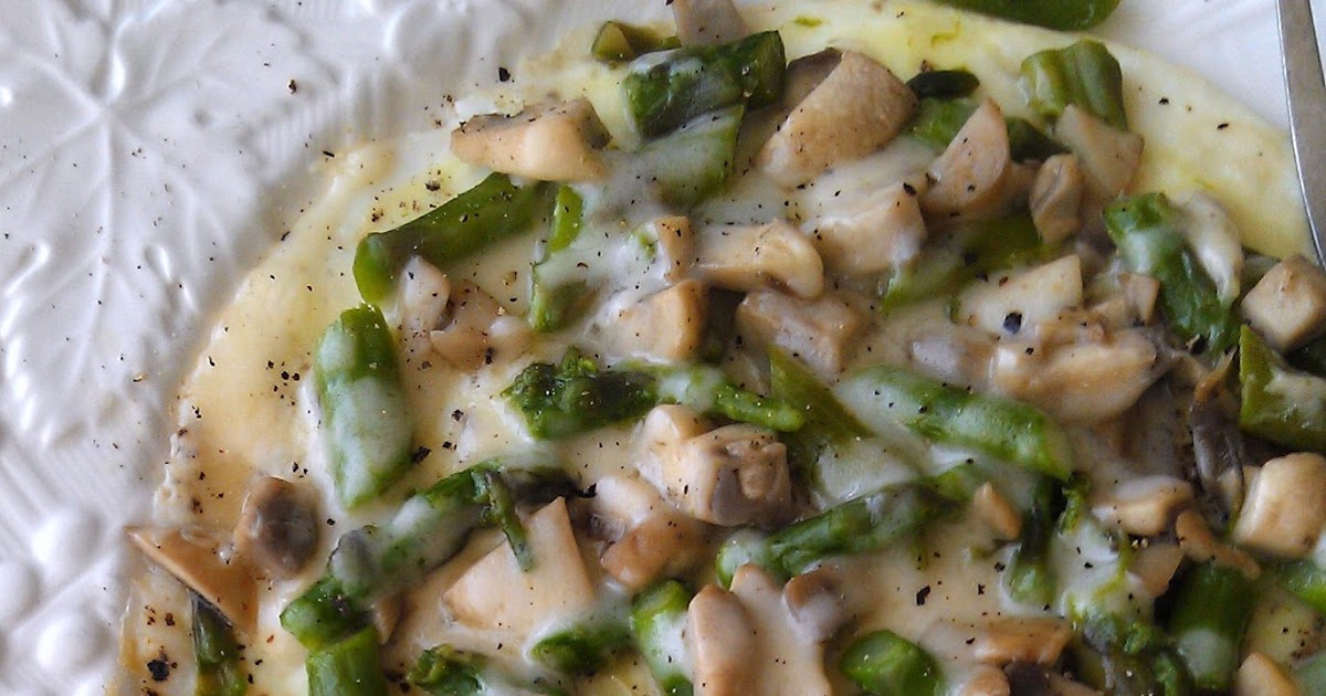 MIH Recipe Blog Asparagus Mushroom and Swiss Egg White Omelet