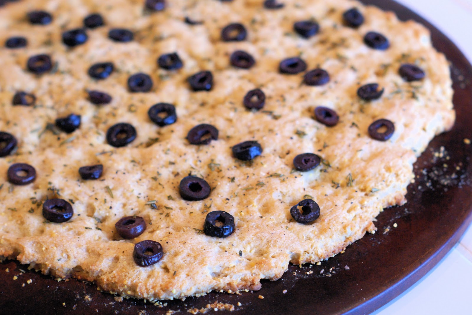 gluten free kalamata olive and rosemary focaccia Sarah Bakes Gluten Free