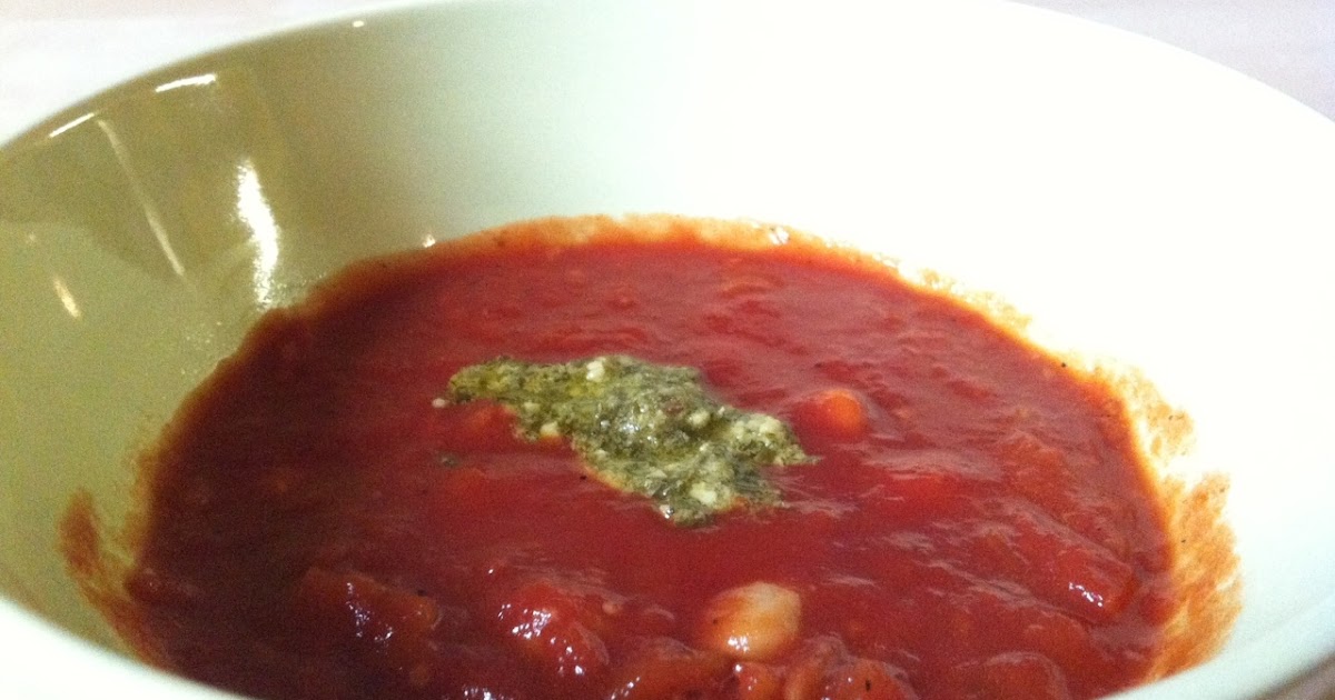 Let's Give Peas a Chance Tomato Chickpea Pesto Soup