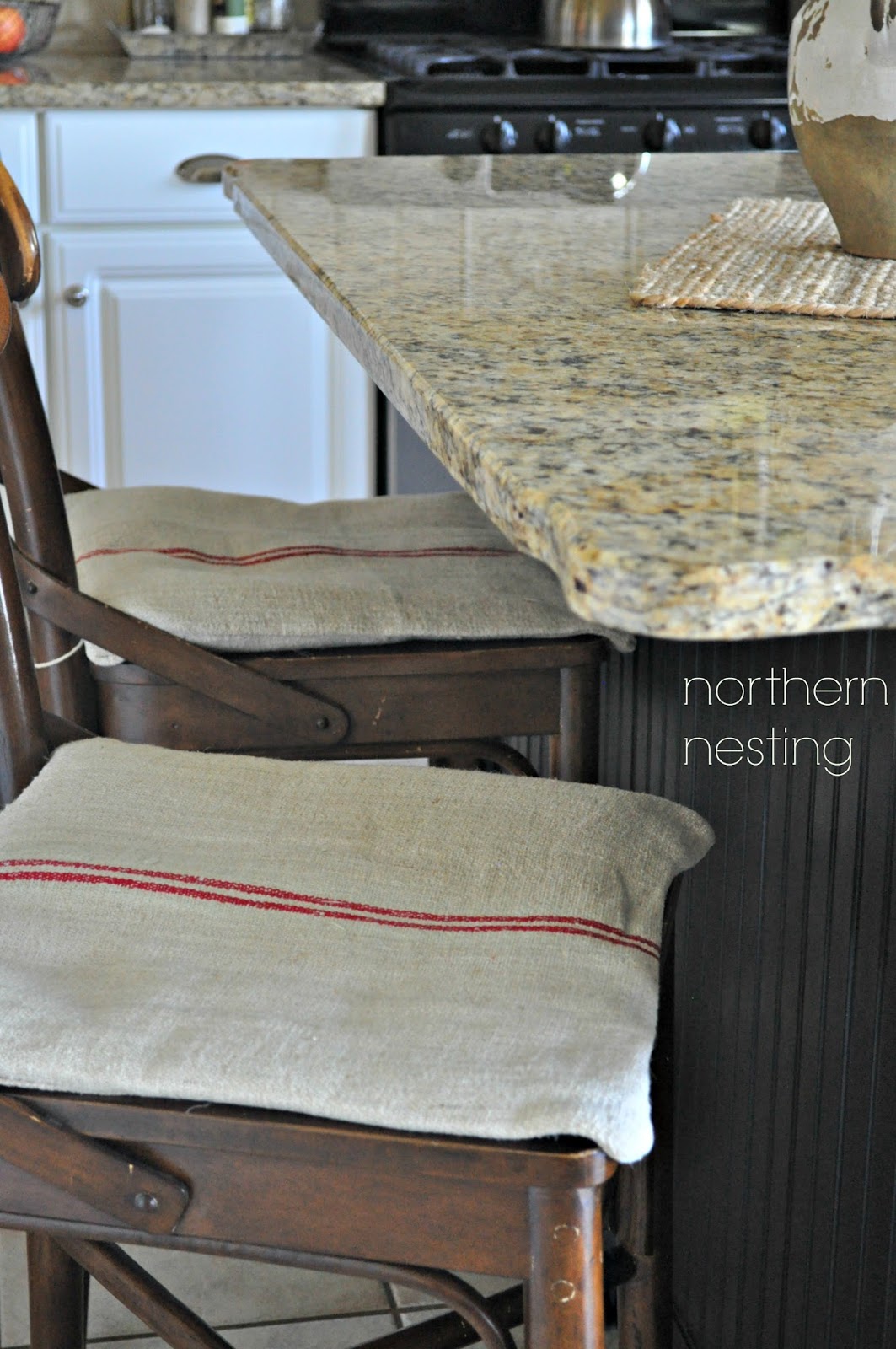 Northern Nesting Grain Sack Cushions by Ann