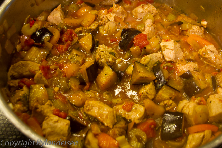 ByLanderSea Food Tales Braised Pork Tenderloin With Eggplant, Olives