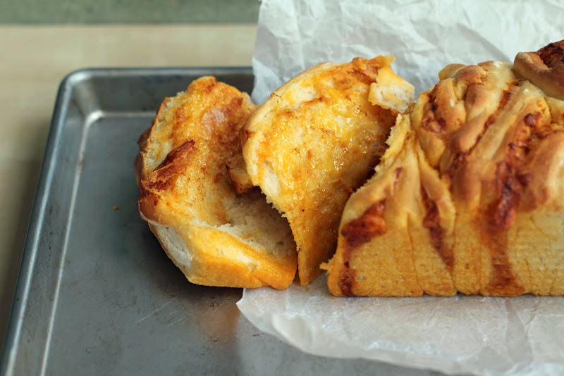 Milk and Honey Cheesy Mustard PullApart Bread
