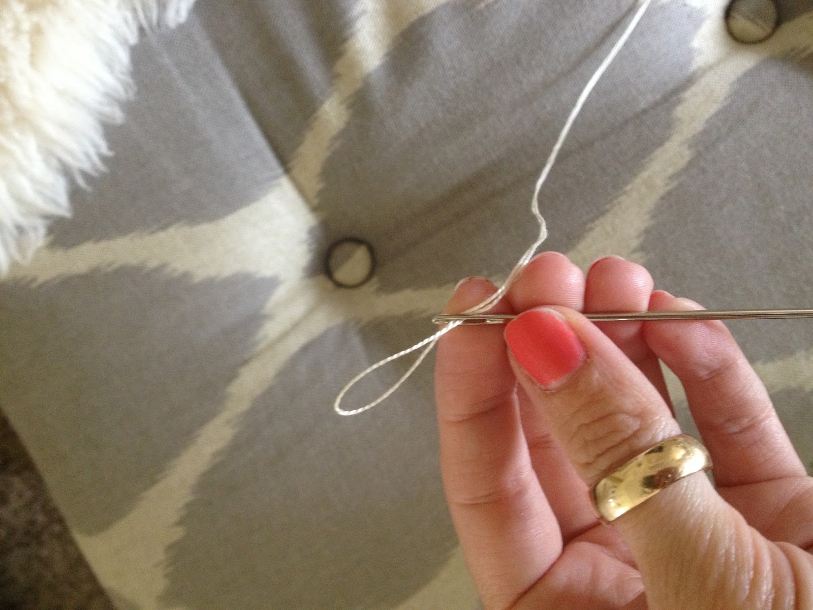 InsideOut Design How To Do Buttonless Tufting On Couch Cushions