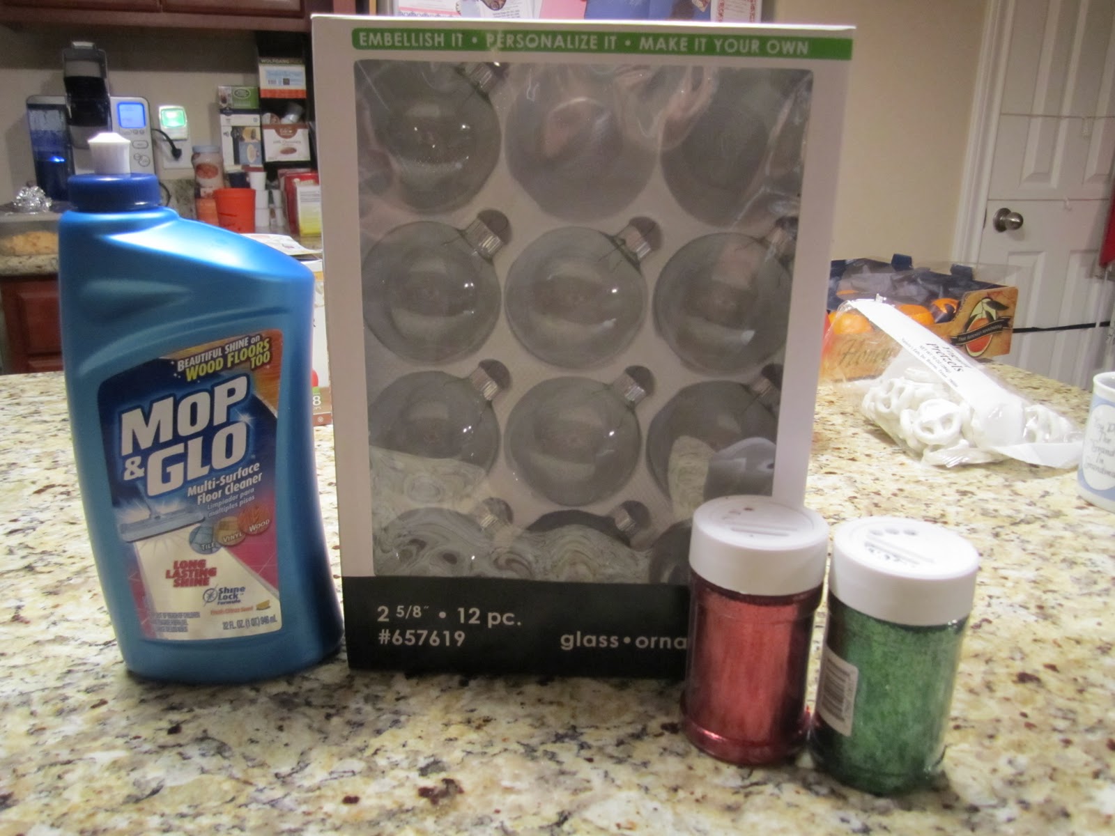 SJeanS Glittery Ornaments using Mop N Glo