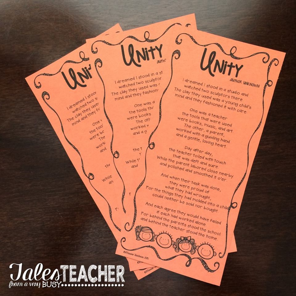 Unity Poem {Back to School} – Tales From a Very Busy Teacher Unity Poem {Back to School} – Tales From a Very Busy Teacher