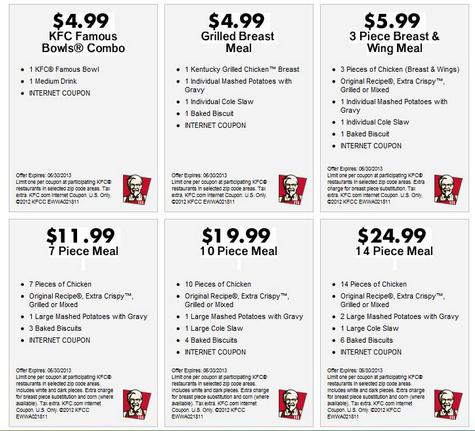 kfc coupons