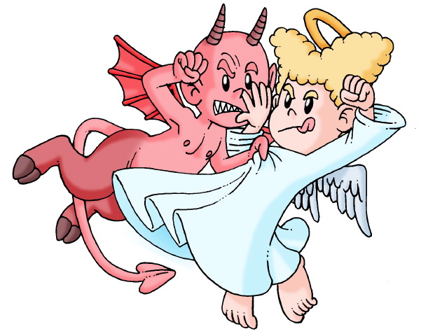 Angel+with+devil+horns+cartoon