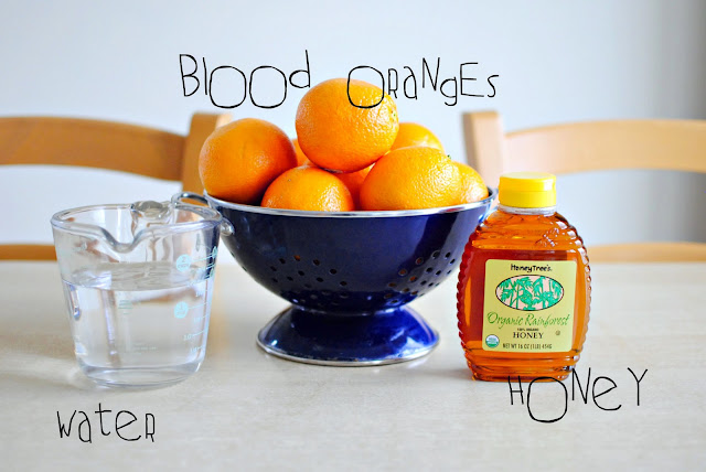 Blood Orange Honey Sorbet l SimplyScratch.com