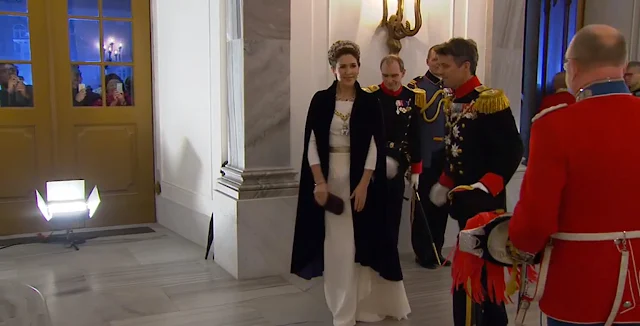 Danish Royal arrive for the annual New Years Day gala held at Amalienborg Palace