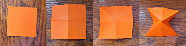 Langkah 1-4 cara Membuat Lampion Origami