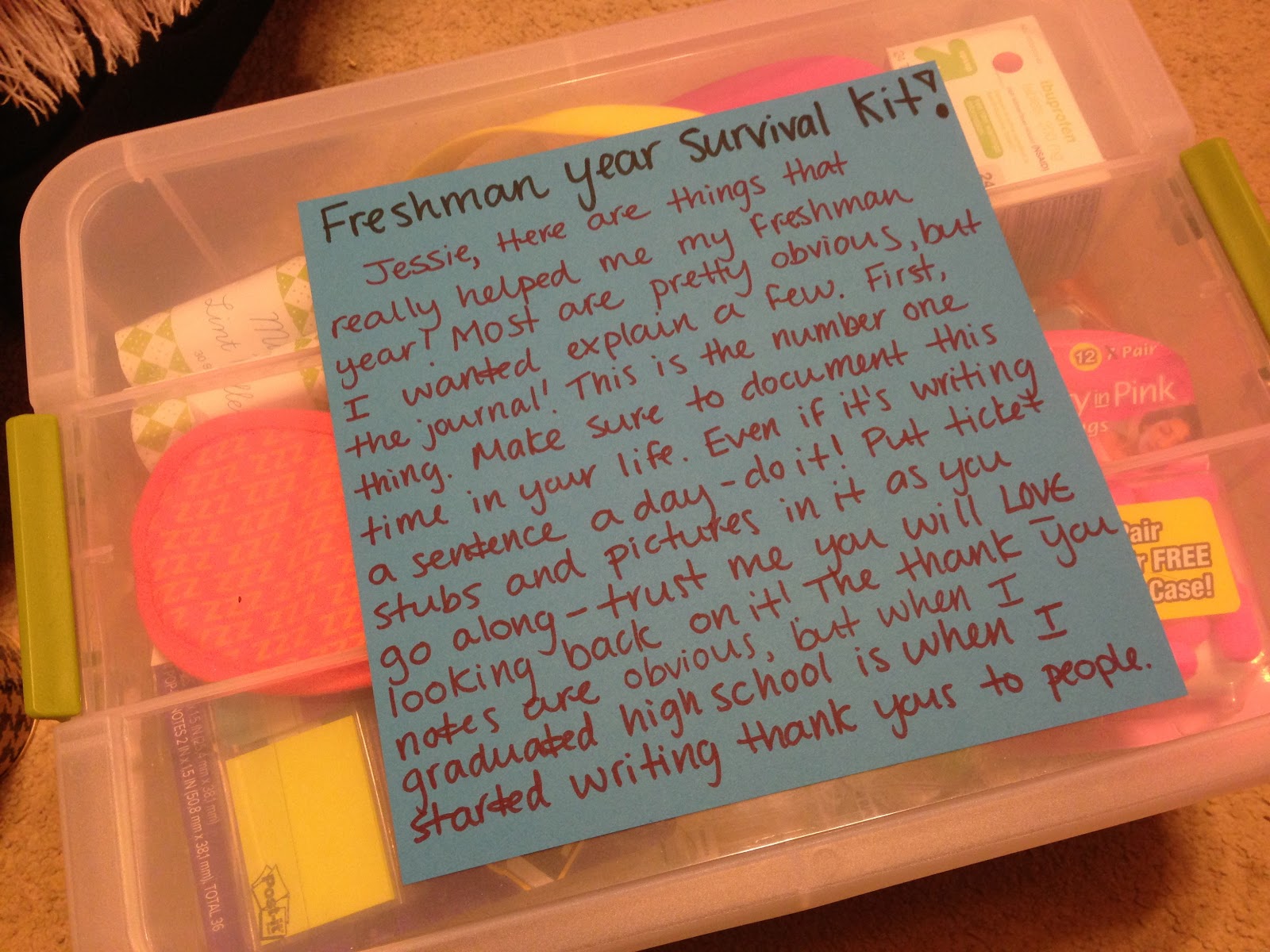 Our Lives Are An Open Blog Freshman Year Survival Kit