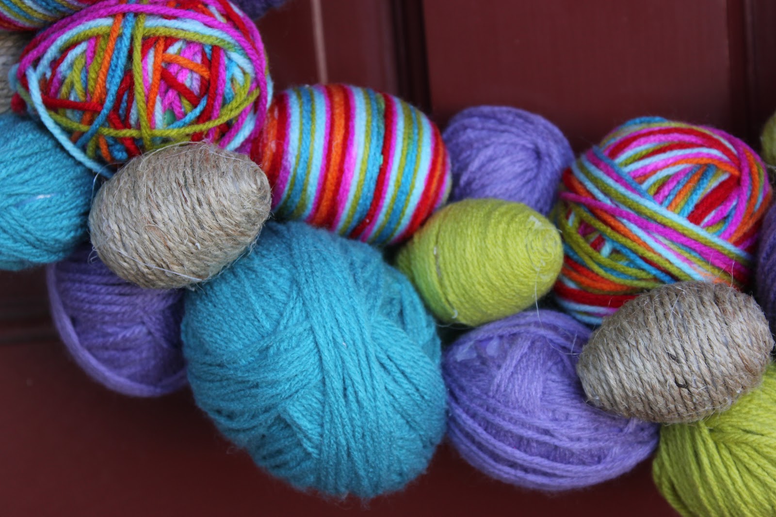 Little Miss Mommy Yarn Easter Egg Wreath