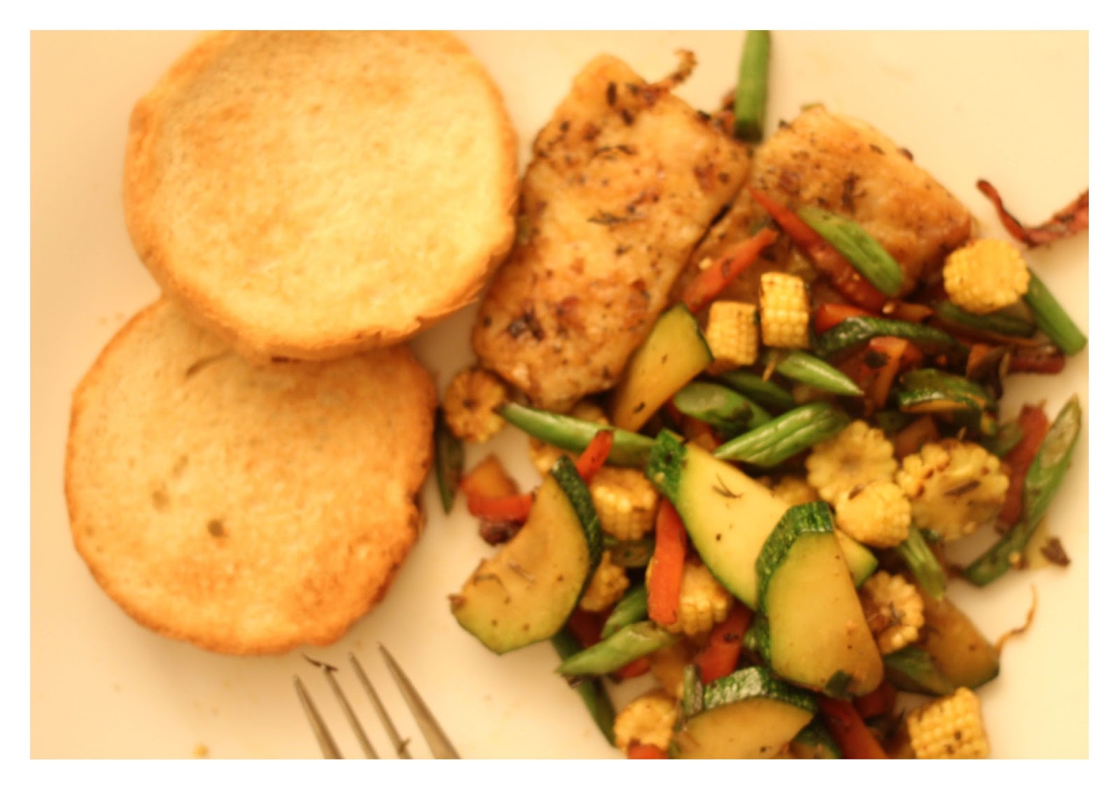 Communicating & Cooking Grilled Sole Fish with vegetables