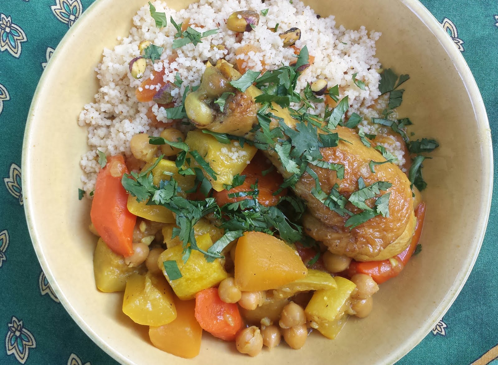 For Love of the Table Golden Couscous with Chicken, Carrots, Turnips & Summer Squash