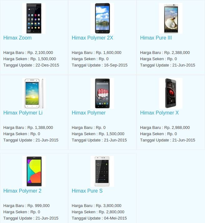 Daftar Harga Hp Himax Februari 2016 Daftar Harga Hp Himax Februari 2016